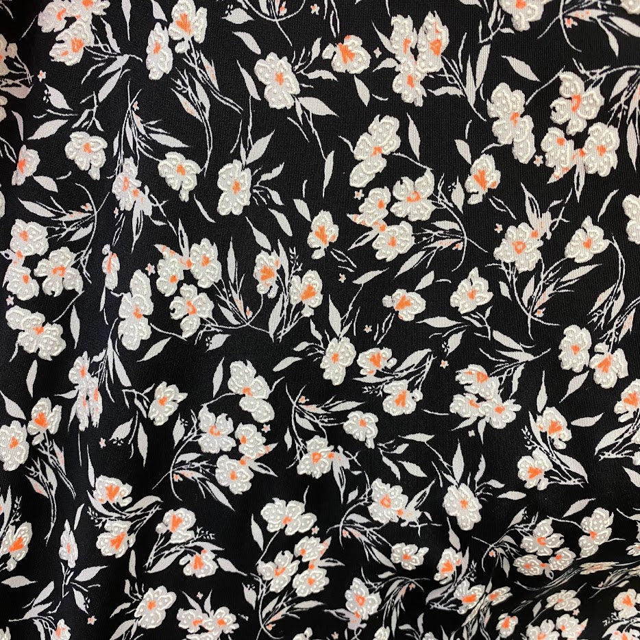 Jersey Polyester Fleurs Fluo