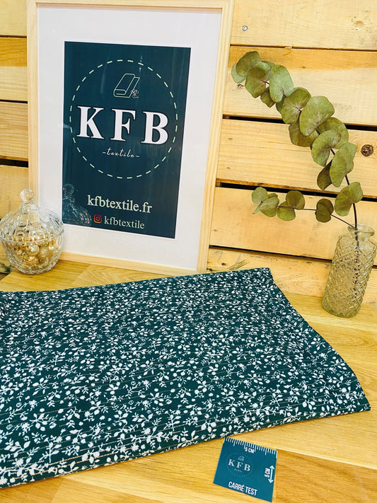 Jersey Polyester Petites Fleurs Vert Forêt Lurex