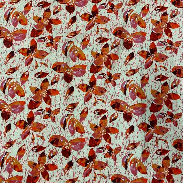 Viscose Fleurs Rouge