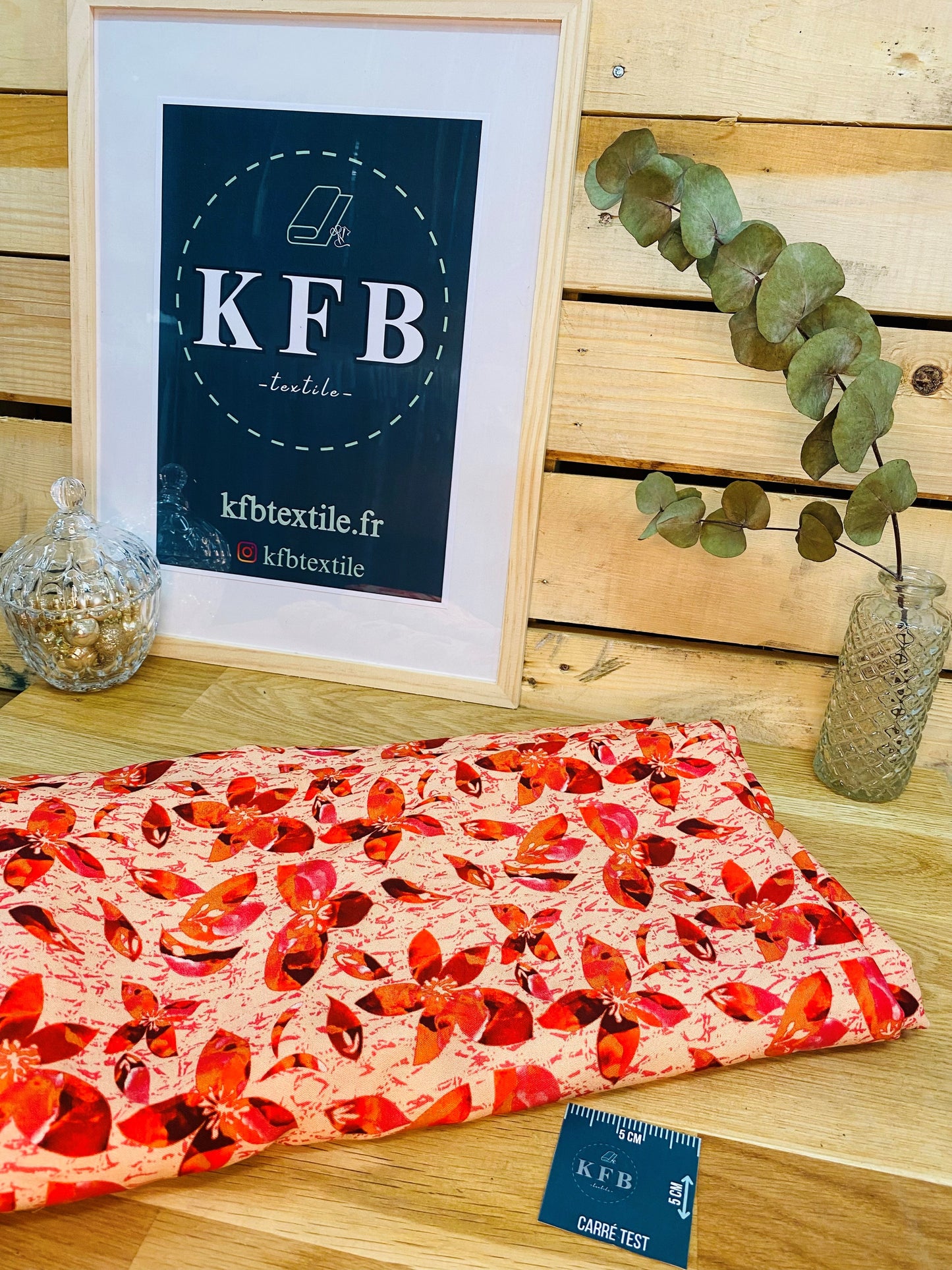 Viscose Fleurs Rouge