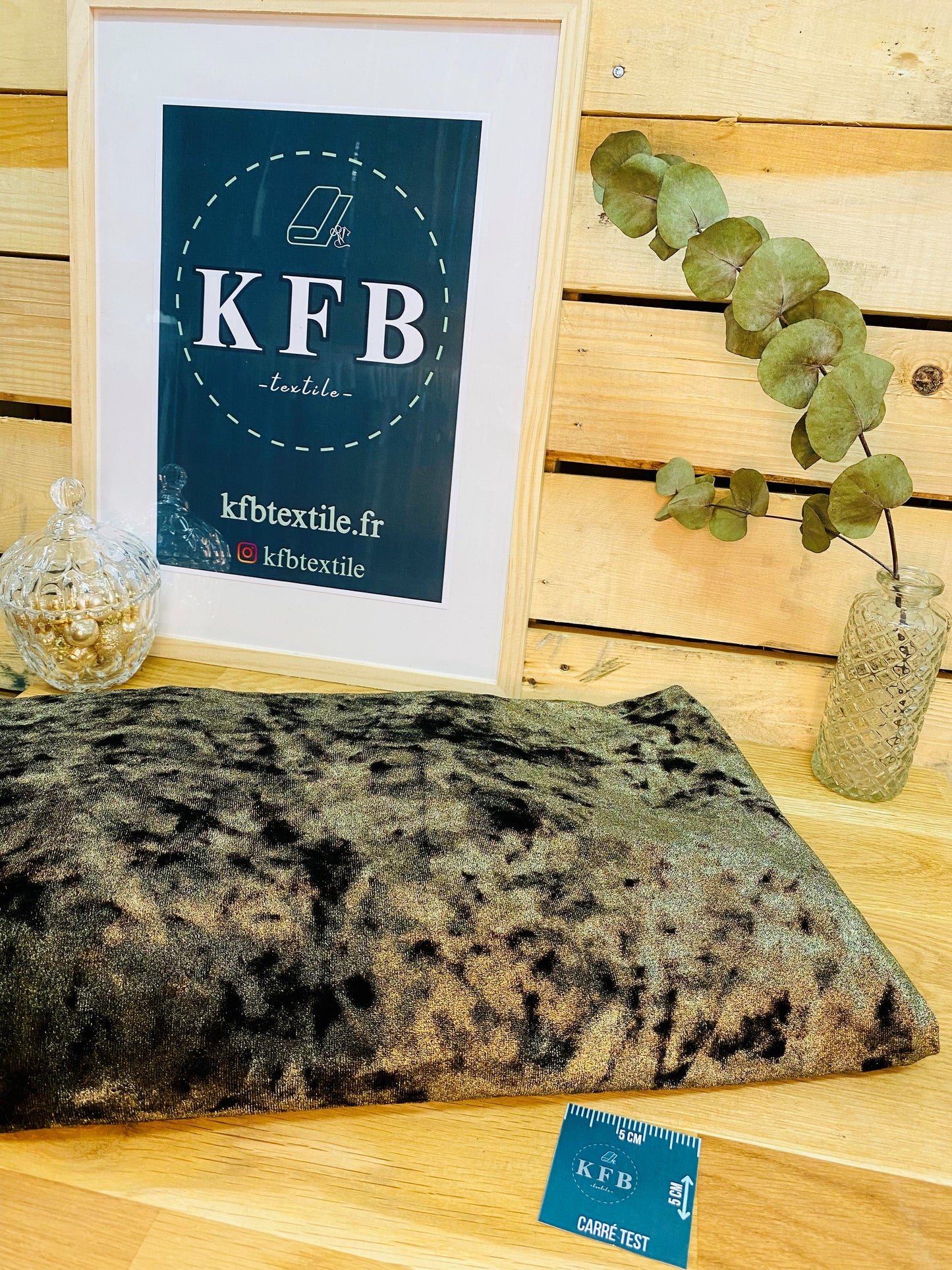 Velours Kaki Métalisé