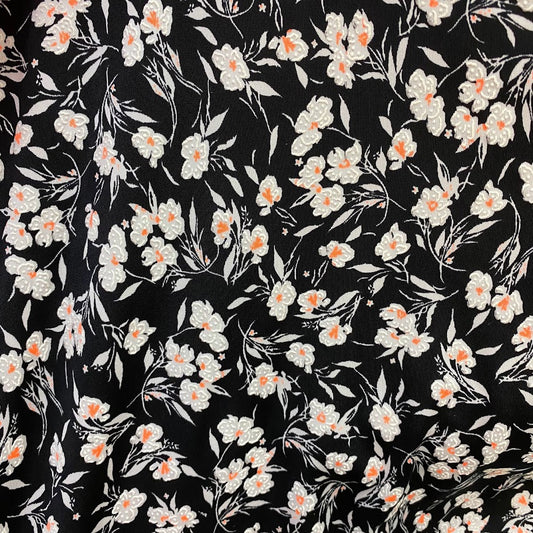 Jersey Polyester Fleurs Fluo